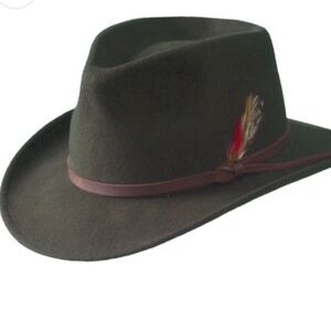 Men's Dark Brown Fedora with Feather Accent